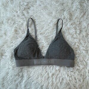 NWOT Hollister Gilly Hicks Cotton Ribbed Padded Bralette Gray Size S